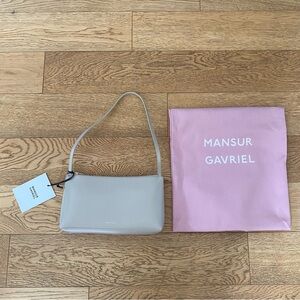 Mansur Gavriel Tan Beige Leather Gaia Shoulder Bag Italy GNO Date Clutch Cream